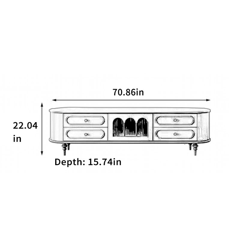 Meuble télé moderne et minimaliste, 70.86"