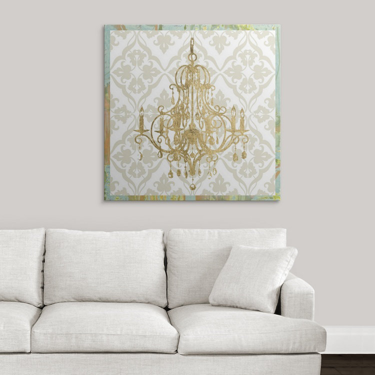 « damassé lustre ii », reproduction d’impression jennifer, H 35 po x l 35 po x P 1,5 po, Toile