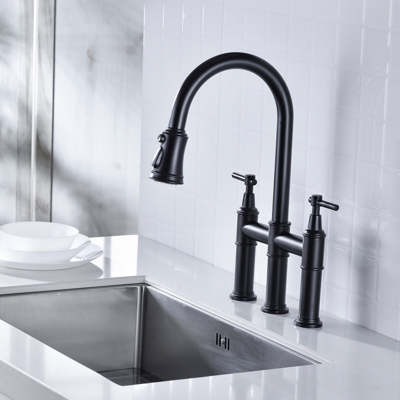 Bridge Kitchen Faucet With Pull-Down Sprayhead