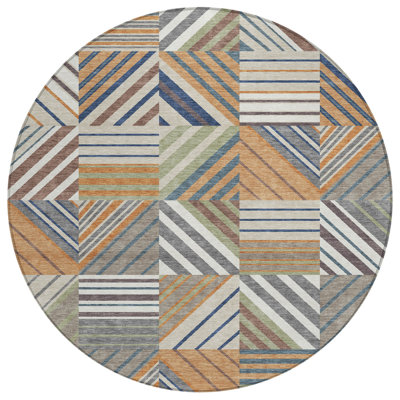 Machine Washable Indoor/Outdoor Lanphear ACN2399 Patchwork Rug