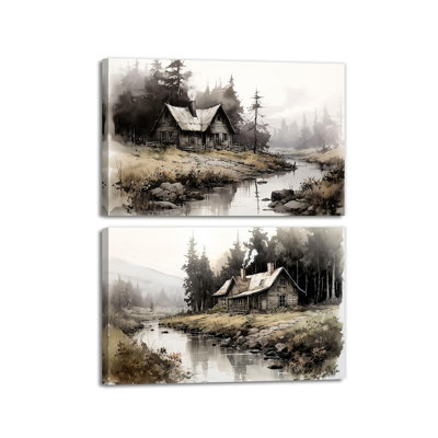2 Piece Wrapped Canvas Wall Art