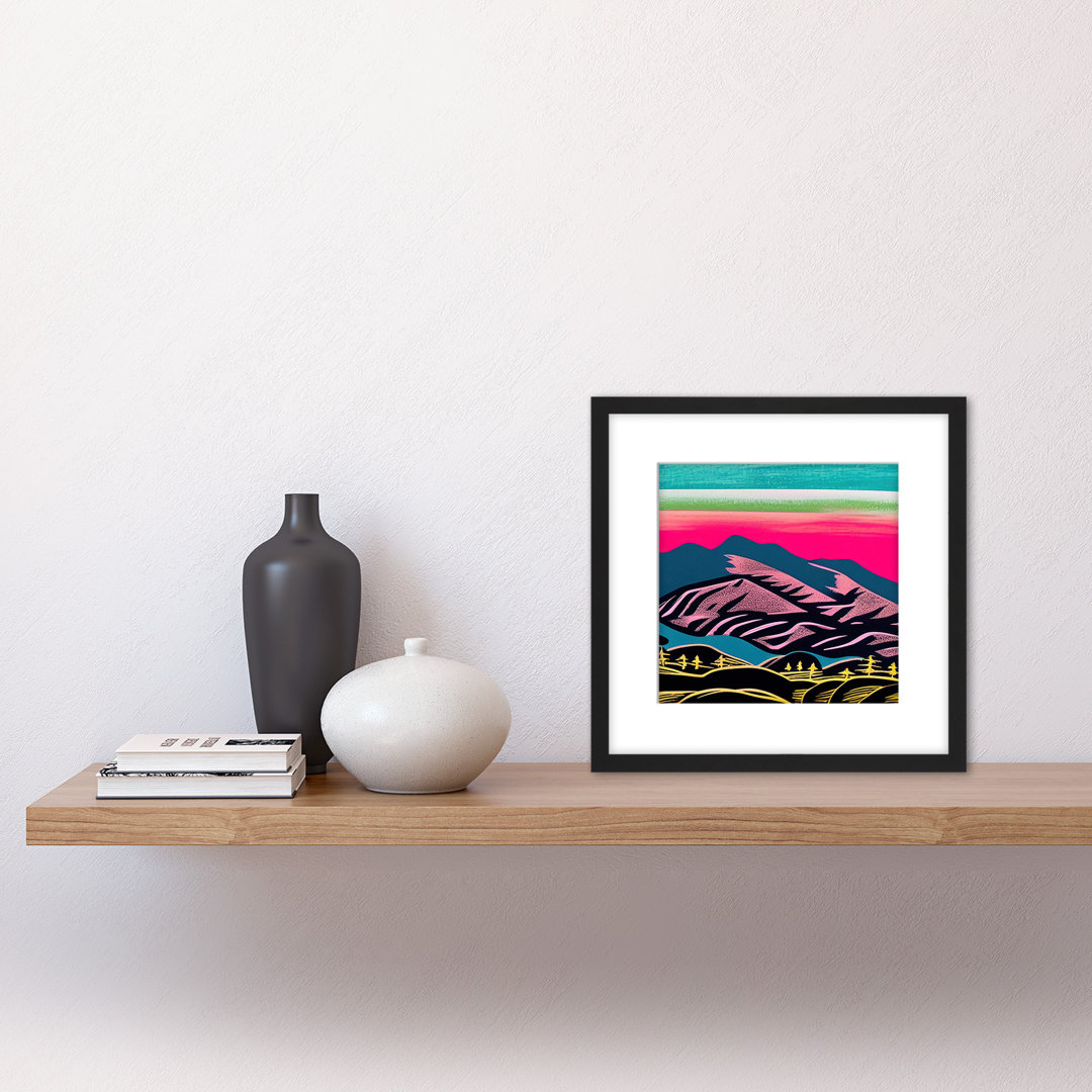 Morning Hills Landscape Colourful Pastel - Single Picture Frame Painting