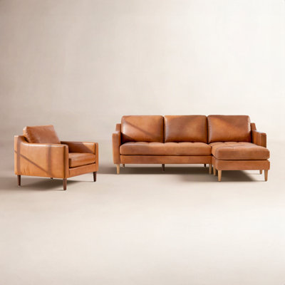 Daylen 2-Piece Genuine Leather Living Room Set