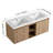 47.6'' Wall Mounted Double Bathroom Vanity with Sink in Imitative Oak