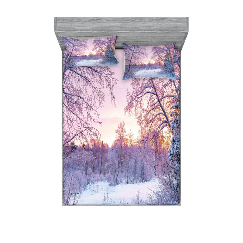 Ensemble de drap-housse et coussin décoratif Ambesonne, Ensemble de draps pour très grand lit californien