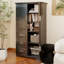 Armoire de rangement haute et large avec portes pour salle de bain / bureau, trois tiroirs, noir-253022900