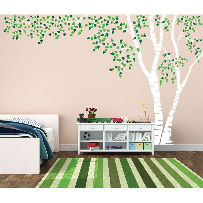 Adhésif décoratif, Blanc / Vert, H 84 po x l 130 po