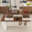 Îlot de cuisine avec table extensible et rotative (ne pas inclure les tabourets)