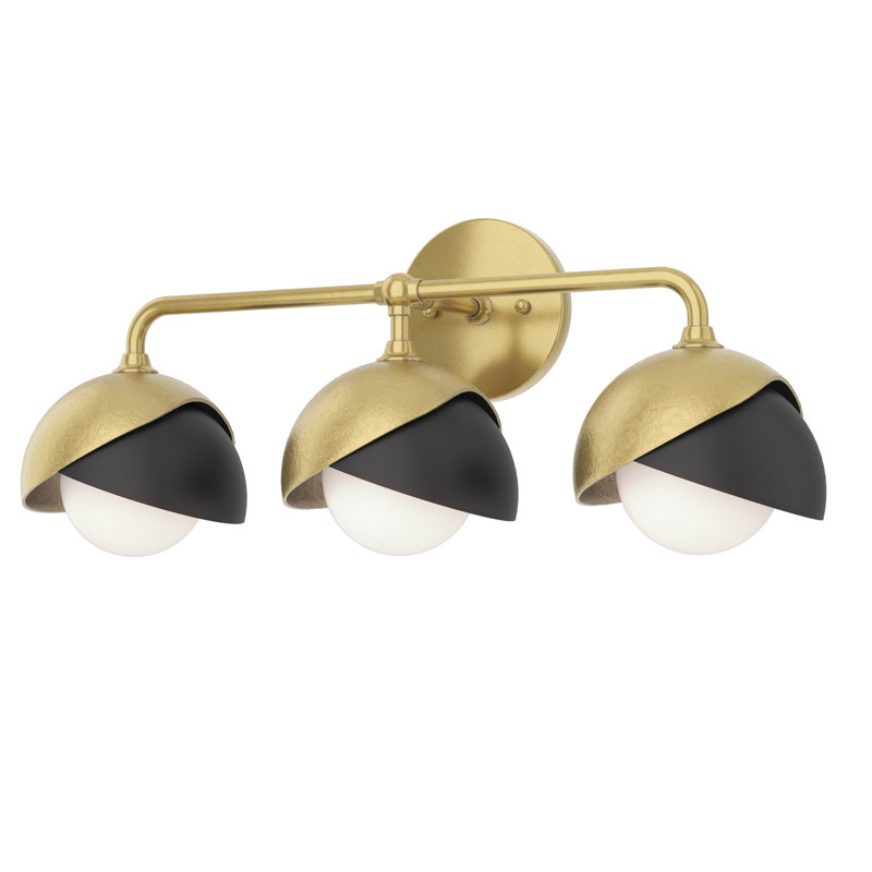 Brooklyn 3 - Light 9.2" Height Dimmable Vanity Light, Modern Brass, Black
