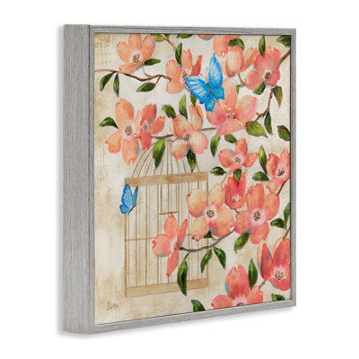 Giclée encadrée Spring Fling Red Blossoms, design par Nan
