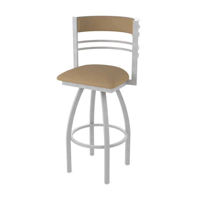 Hunter Swivel Stool, Nickel anodisé, Tabouret de bar (siège d'une hauteur de 36 po), Vinyle - sable Canter