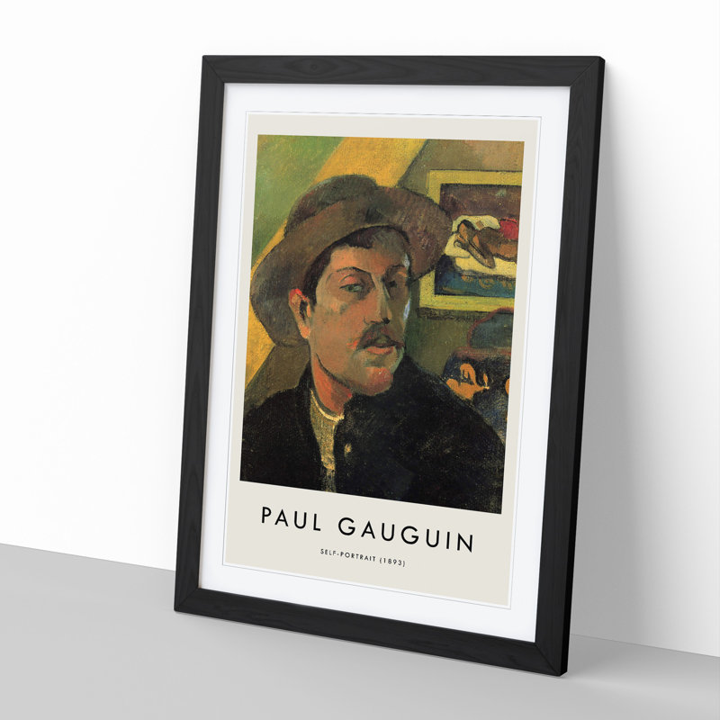 Self Portrait by Paul Gauguin - Picture Frame Painting, Black, 36cm H x 27cm W x 2cm D