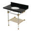 Évier de console Kingston en laiton KVPK36KAB7 36 "avec pieds en acrylique (8 pouces, 3 trous), granit noir / laiton brossé Kingston-95054783
