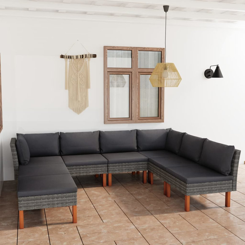 Ensemble de canapé modulaire d'extérieur en rotin PE