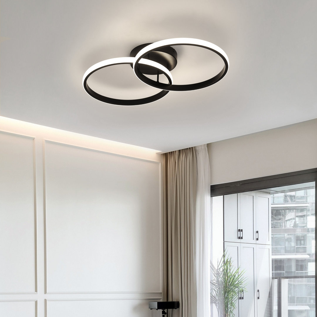 Phillis 2-Light 55cm LED Integrated Semi Flush Mount Ceiling Light