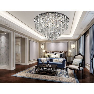 Hadiah 32inches LED Dimmable Empire Crystal Chandelier for Living Room