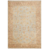 Oushak Oriental Hand-Knotted Wool Soft Green/Rust Area Rug
