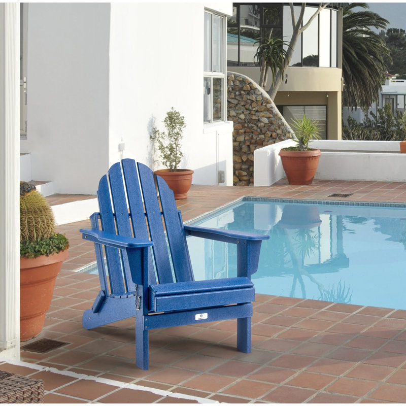 Chaise Adirondack en plastique Bedie, Bleu