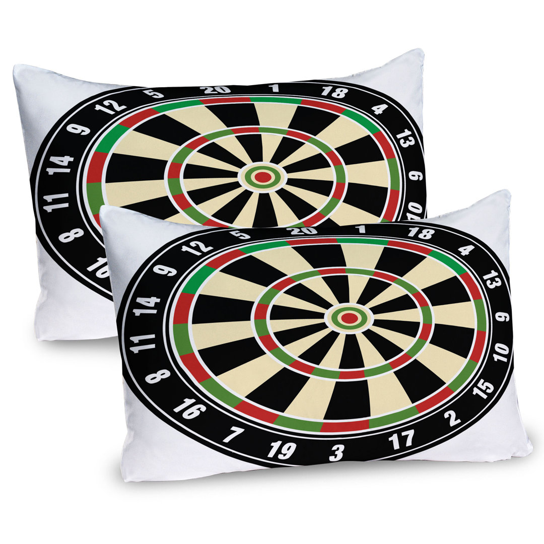 Kissenbezug Packung mit 2, Dart Board Lifestyle, Vermilion Grün Schwarz