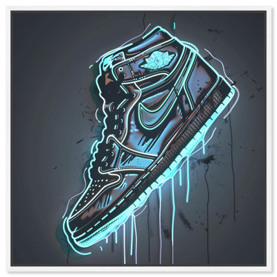Art mural sur toile 1 pièce Notoriart Blue Glow Sneaker