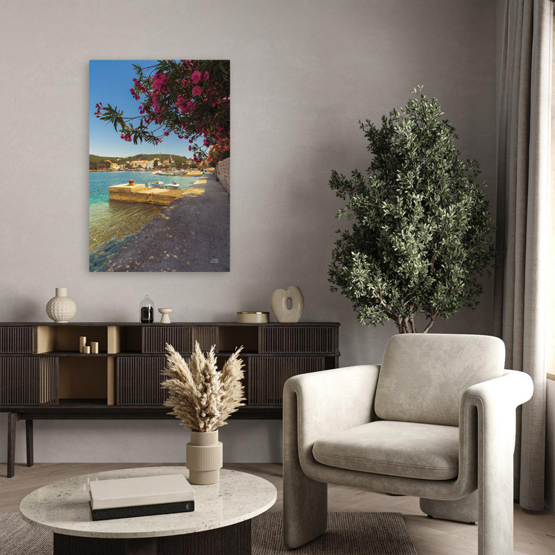 Beauté de la mer, bateau bleu turquoise, H 36 po x l 24 po