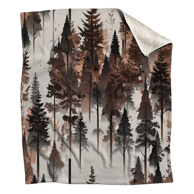 Foggy Forest Silhouette Blankets