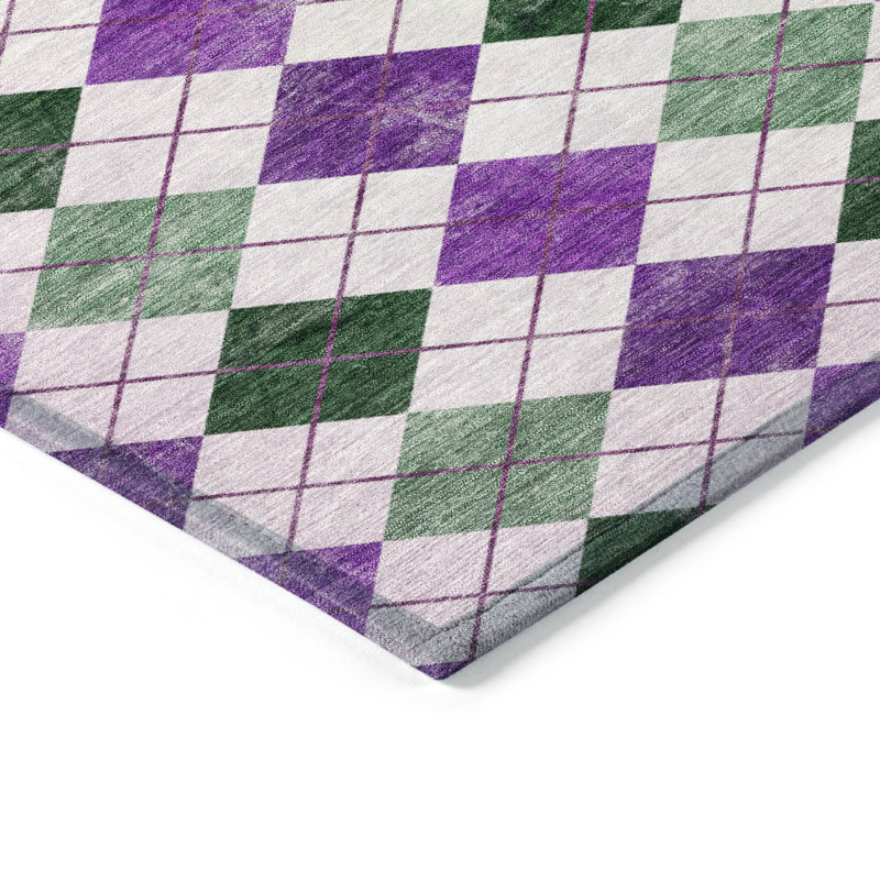 Machine Washable Indoor/Outdoor Gursevak ACN2237 Geometric Rug, Rectangle 3' x 5'