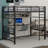  Bowmin Full Size Metal Loft Bed Frame With Storage Shelf And LED Light