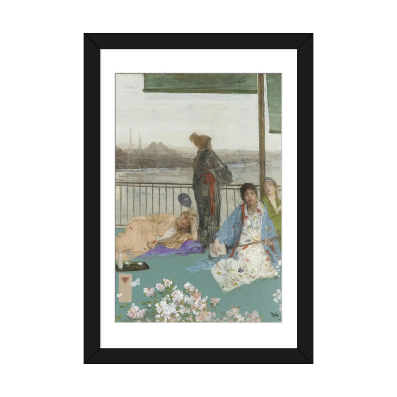 «Variations In Flesh Color And Green The balcon», reproduction d'art mural, papier d'art encadré, 32 po x 24 po, Noir