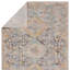 Tapis floral bleu / orange en polypropylène tissé à la machine-264833824