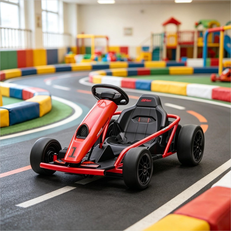 Kart électrique pour enfants, cadre en acier et en polypropylène à 8 vitesses, 8,1 mi / h, pour enfants de 8 à 12 ans
