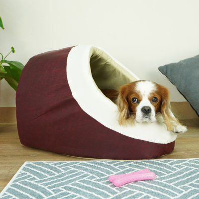 Lit pour chien lavable semi-recouvert à capuchon / dôme