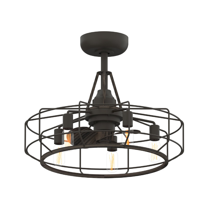 Dilbert 12'' Ceiling Fan with LED Lights, Brown