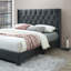 Tissu d'ameublement Joshual capitonné, lit plateforme, entièrement en ardoise noir-858555810