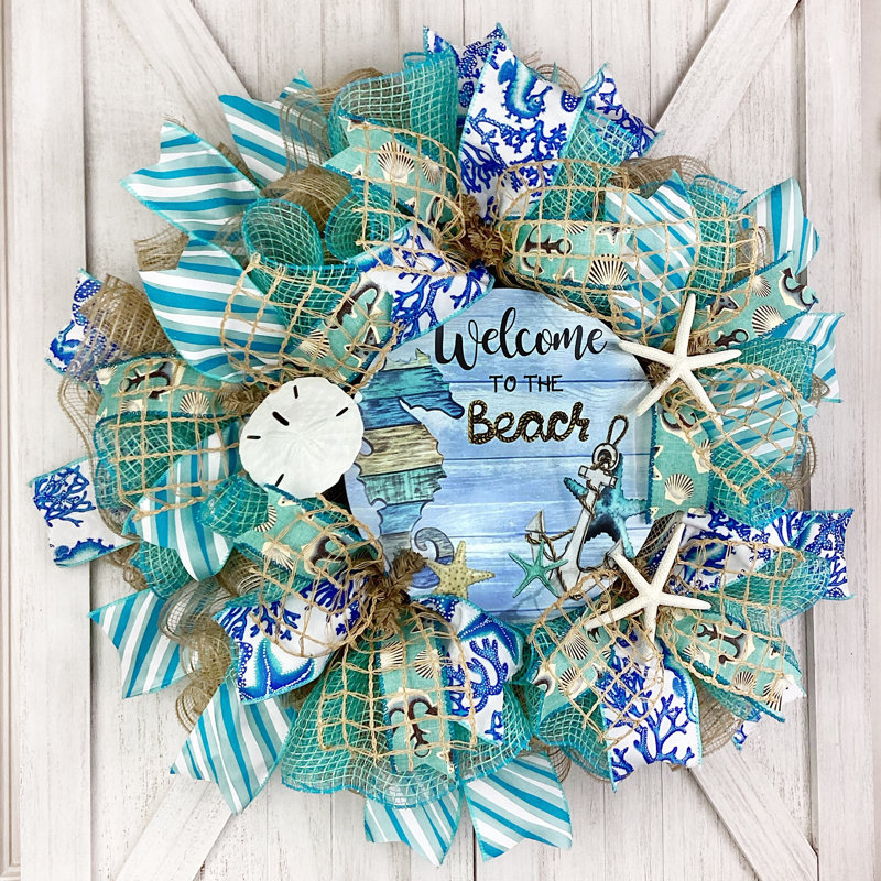 Couronne en filet 18 po Welcome to the Beach