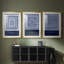 Indigo Tile IV - Impression encadrée sur mesure de qualité supérieure mate - 3 pièces
