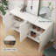 Buffet Buffet, crédence cannelée moderne blanche avec tablettes réglables | Panneau de fibres à densité moyenne | Rangement-473212163
