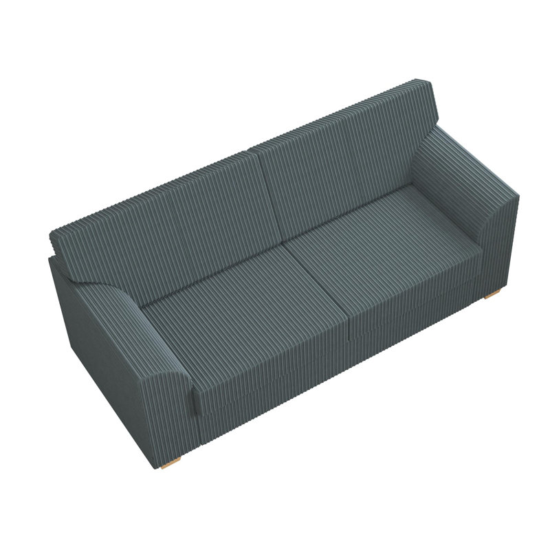 Modo Three Seater and Two Seater, Fixed Back, Charcoal