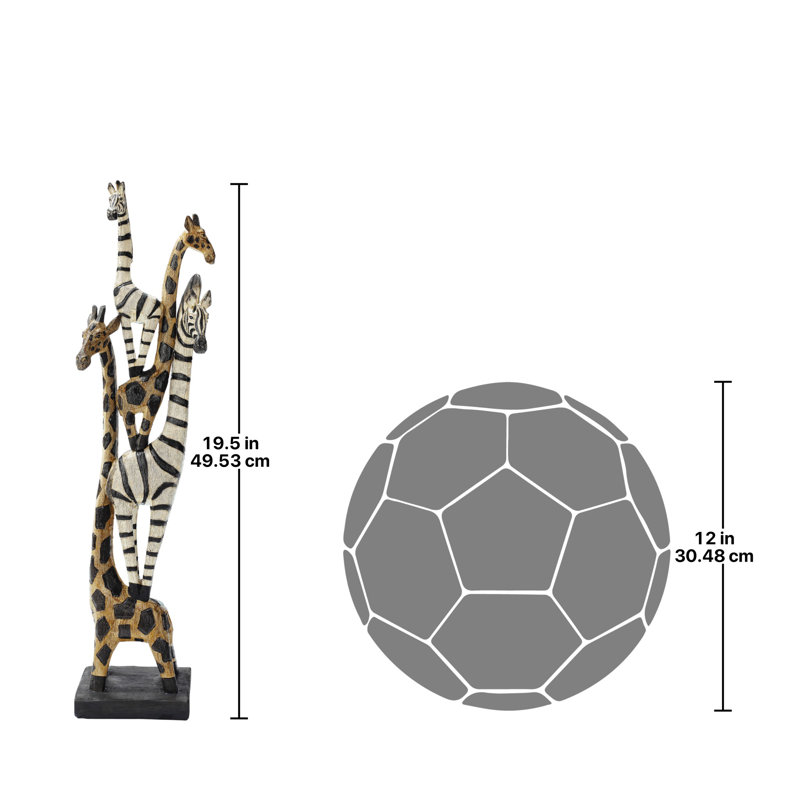 Figurine zèbre et giraffe menagerie africain totem