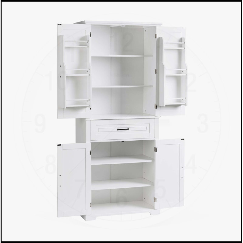 Armoire de salle de bain polyvalente avec plusieurs compartiments et tablettes réglables pour un rangement optimal, Noir