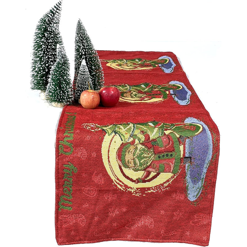 Schwartz Santa Clause Table Runner, 13" W x 48" L