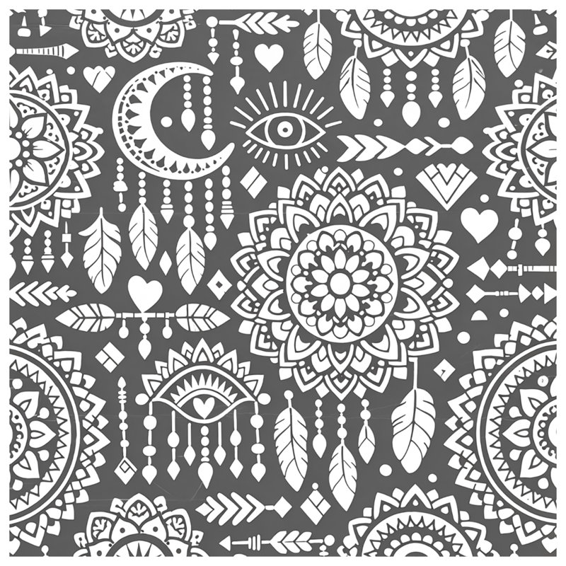 Édredon blanc à motif mandarine et attrape-rêves, Twin Extra Long