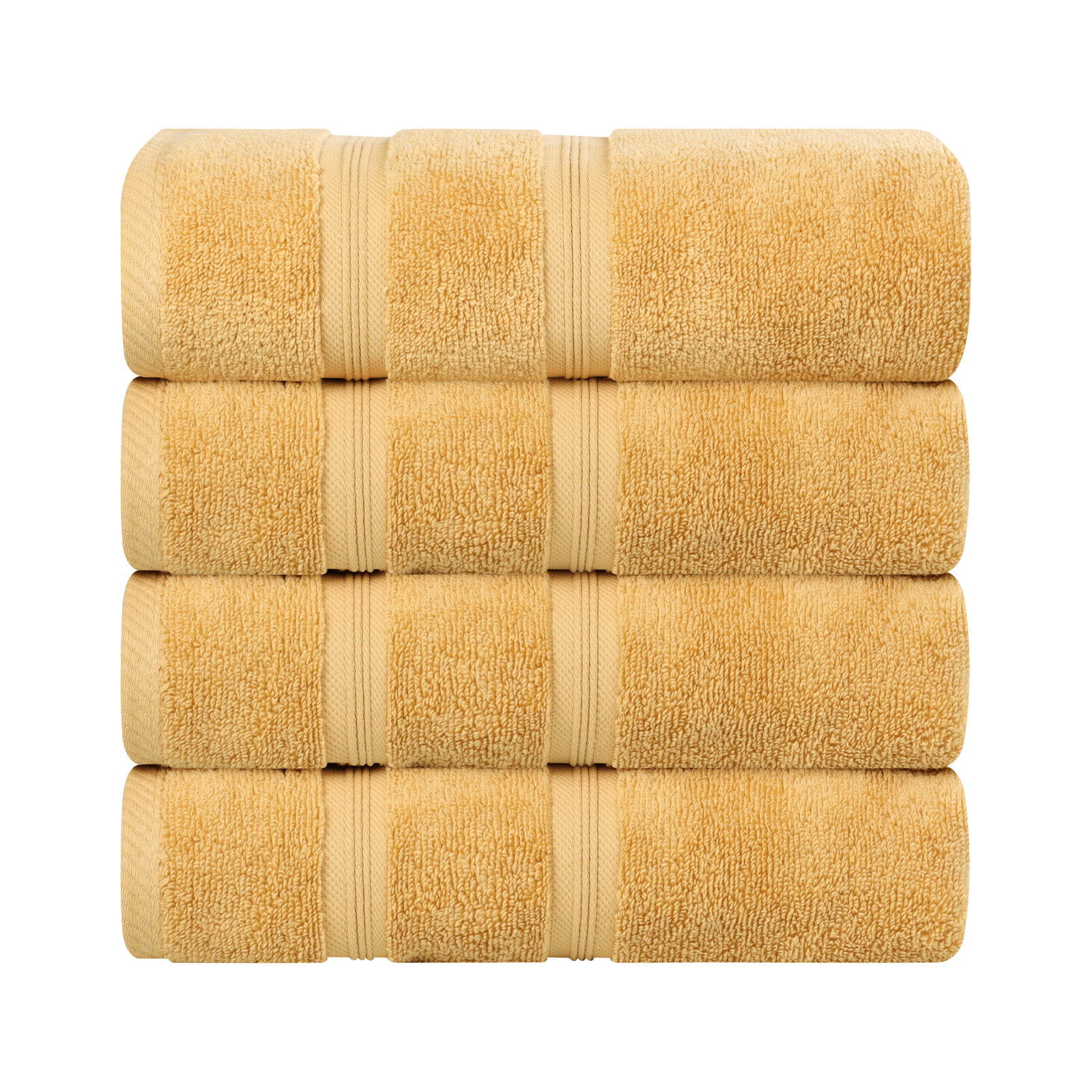 4-Piece Zero-Twist Cotton Towel Set, Gold