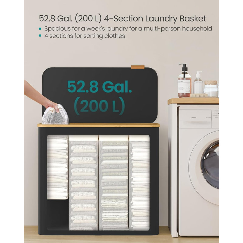 Oxford Fabric Laundry Room Organiser, Black