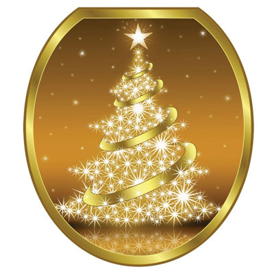 Adhésif décoratif pour siège de toilette Holiday Gold Tree