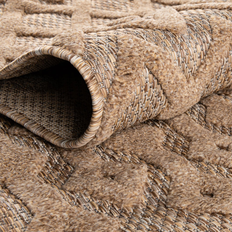 Tapis intérieur / extérieur beige Groce, Rectangle 4 pi x 6 pi