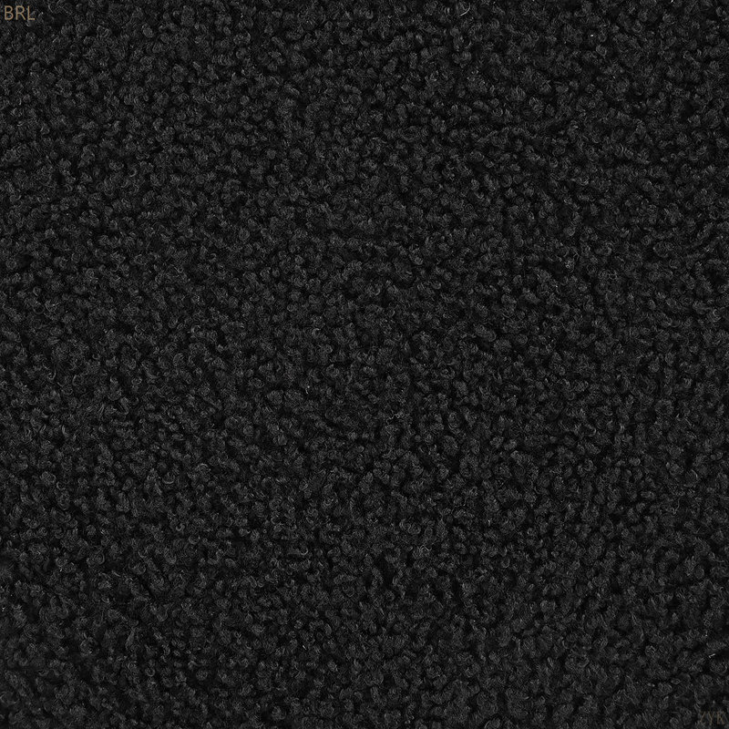Faux Sheepskin Upholstered Round Storage Ottoman, Black