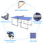 6Ft Mid-Size Table Tennis Table Foldable & Portable Ping Pong Table Set For Indoor & Outdoor Games With Net