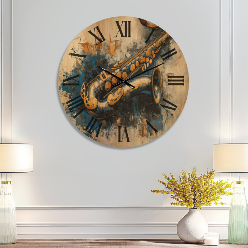 Solid Wood Wall Clock, Médium