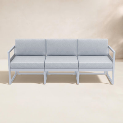 Larry 79" Wide Outdoor Patio Sofa with Sunbrella Cushions